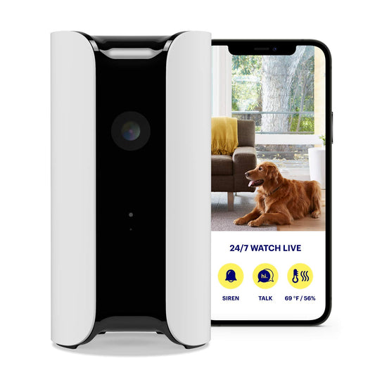 Kanāriju Pro uzraudzības kamera, 90 dB sirēna, telpas klimata uzraudzība, divvirzienu audio, kustības noteikšana, saderīga ar Alexa un Google, bērnu monitors ar kameru, IP WLAN