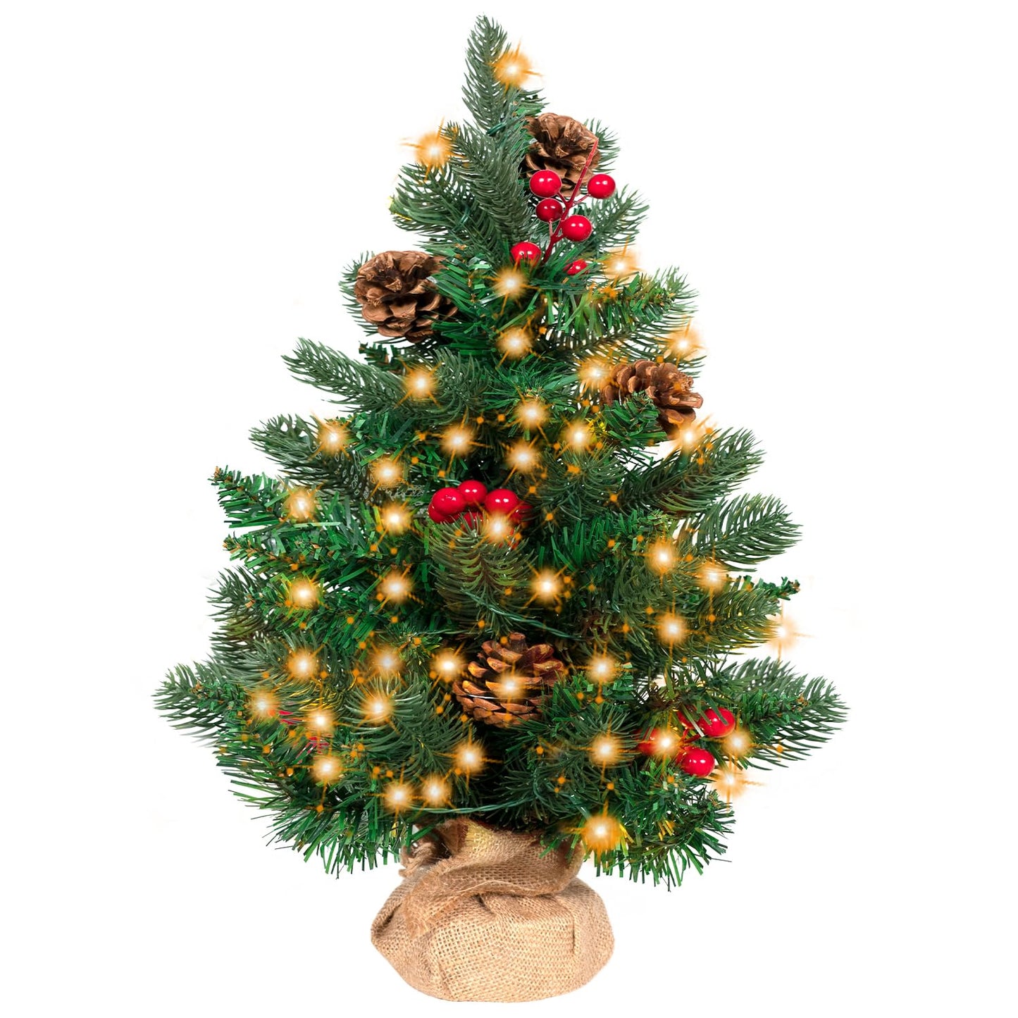 Mini Ziemassvētku eglīte 50 cm ar apgaismojumu, 36 LED