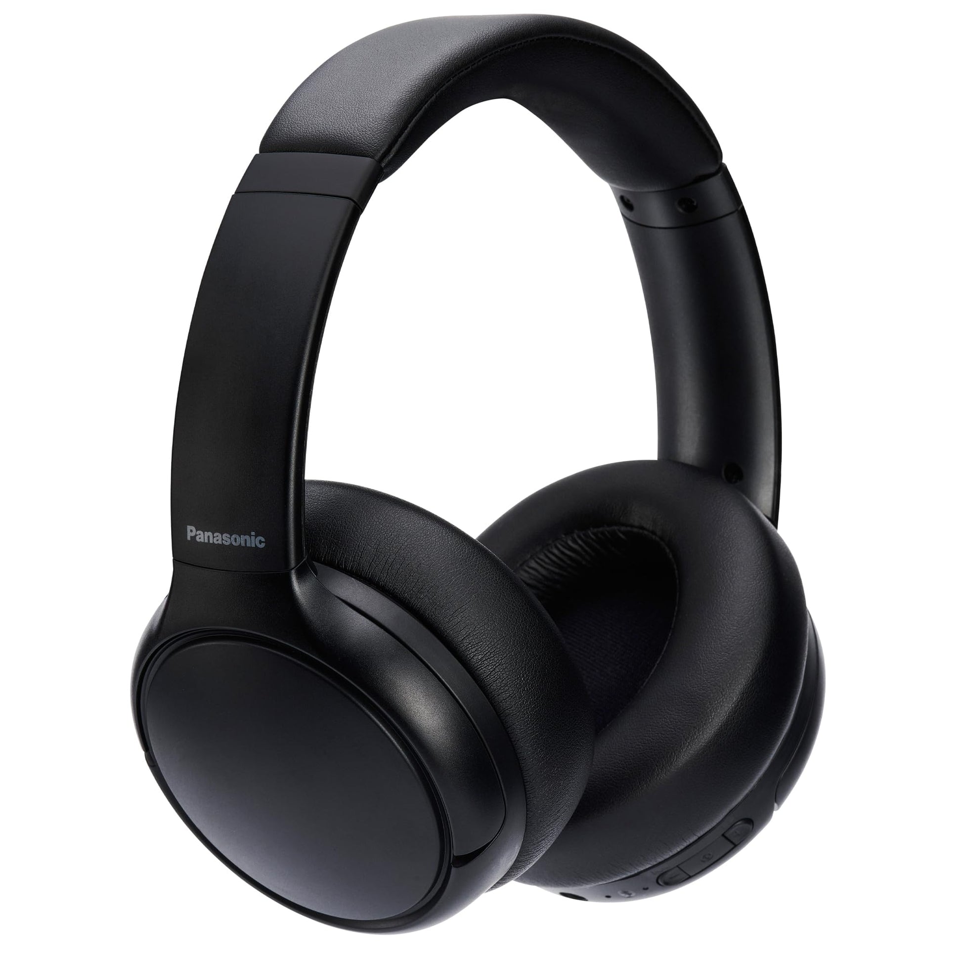 Panasonic RB-M600BE-K - bezvadu austiņas ar hibrīda ANC, Bluetooth 5.3, 65h atskaņošanas, melnas, over-ear dizains.