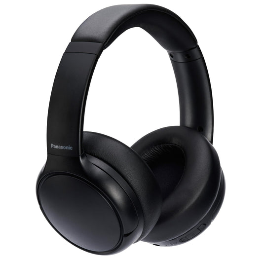 Panasonic RB-M600BE-K - bezvadu austiņas ar hibrīda ANC, Bluetooth 5.3, 65h atskaņošanas, melnas, over-ear dizains.