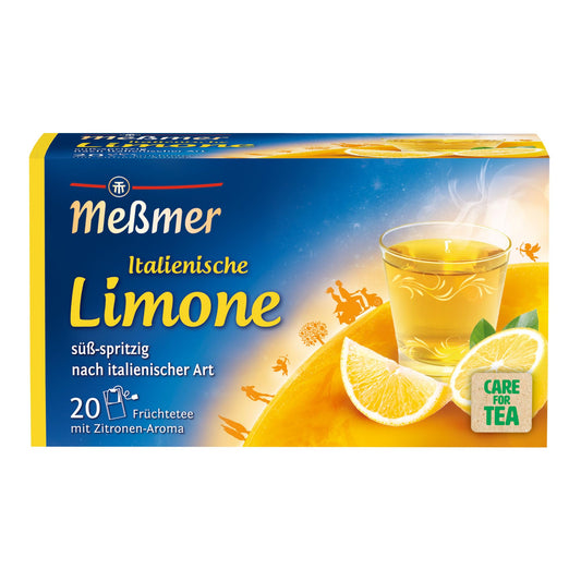 Meßmer Ländertee Itālijas citrons, augļu tēja ar citrona aromātu, 20 tējas maisiņi
