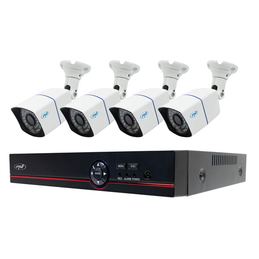 14. Video uzraudzības komplekts AHD PNI House PTZ1500 5 MP - DVR un 4 āra uzraudzības kameras, H.265, sejas atpazīšana, cilvēku noteikšana