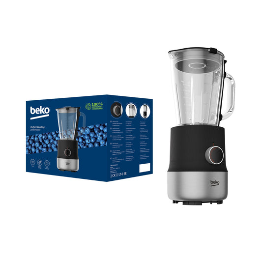 BEKO galda mikseris TBN81808BX - 800 W, 6 ātrumi, 4 nerūsējošā tērauda asmeņi, 1750 ml, melns, vada turētājs