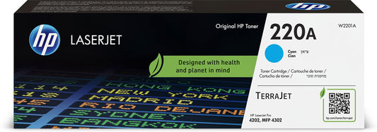 HP 220A Cyan toner cartridge - Original LaserJet, high-quality print, compatible with HP printers.