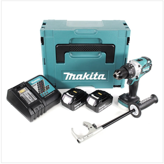 Makita dHP 481 rFJ - Akumulatora triecienurbjmašīna, 2 x 3 Ah lādētājs, Makpac, jaudīga un kompakta dizaina.