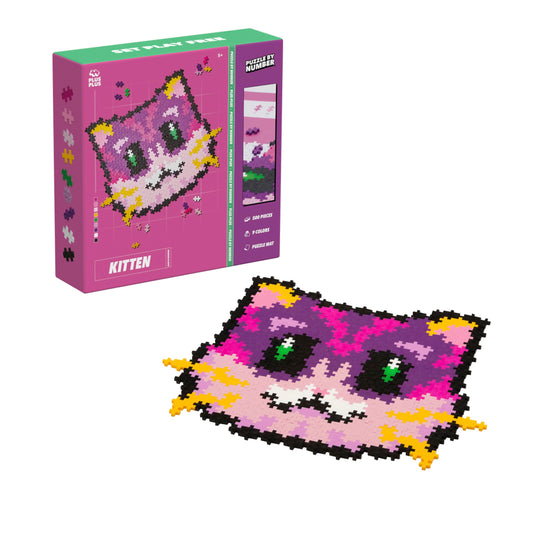 Plus-Plus 3960 - Creative building blocks set for kids, 500 pieces, includes puzzle kitten design.
