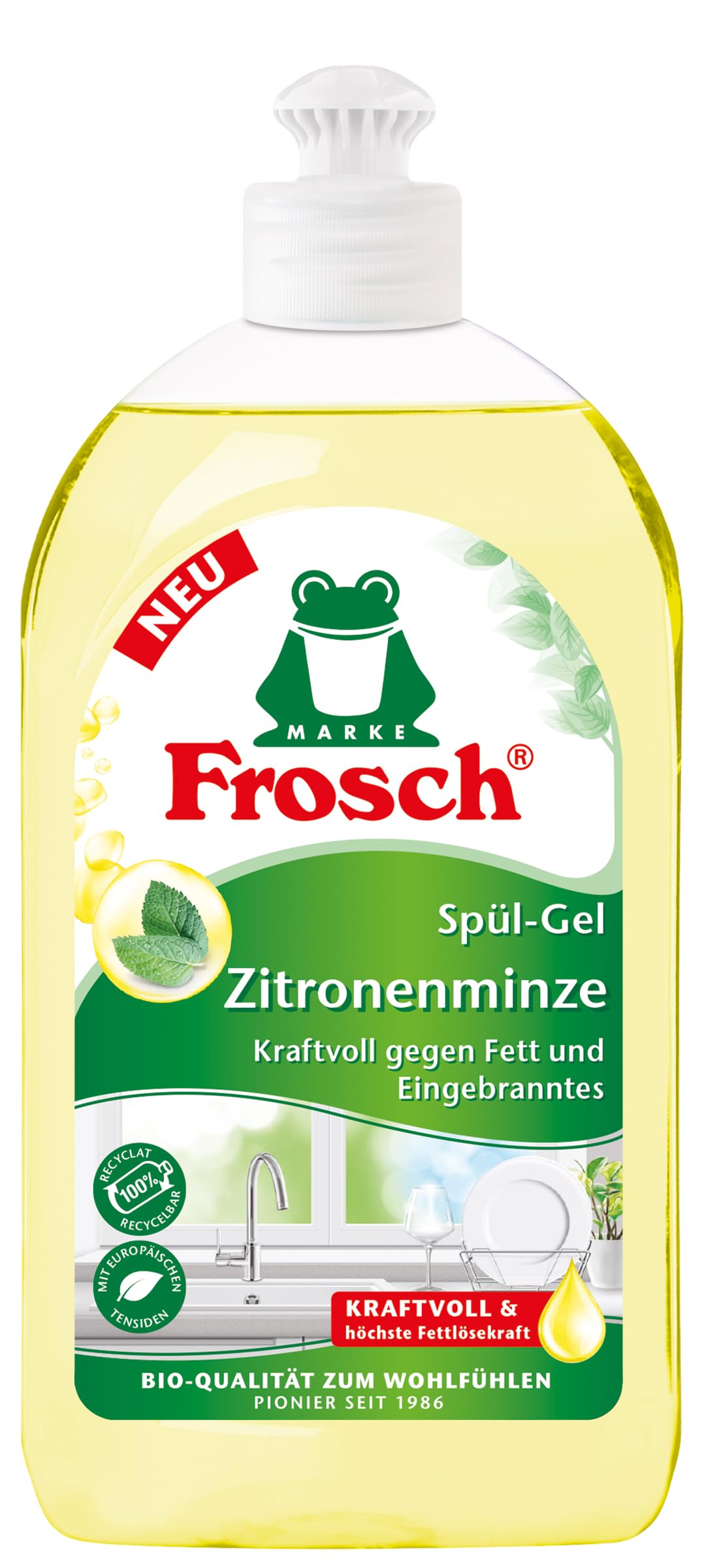 Trauku mazgāšanas želeja Frosch Zitronenminze, 500 ml