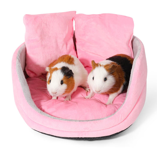 Meerschweinchen Bett ONEJU, jūrascūciņu sofa, noņemams spilvens, apaļa omulīga ligzda, rozā un pelēka, ideāls aksesuārs maziem mājdzīvniekiem