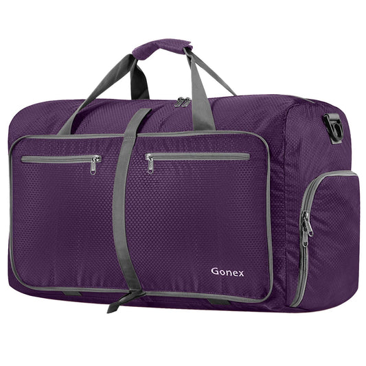 Sporta soma Gonex salokāma ceļojumu soma ar apavu nodalījumu, 80L, violeta