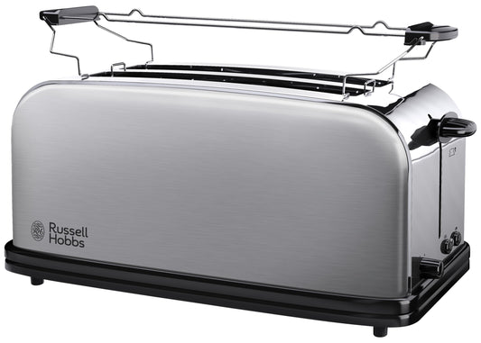 Russell Hobbs tosteris [2-slota garais slots 4 šķēlēm / 2 platām maizes šķēlēm] Adventure nerūsējošais tērauds (papildu platās tosta slots, ieskaitot maizīšu uzlikumu, 6 brūnināšanas līmeņi + atkausēšanas funkcija) 23610-56