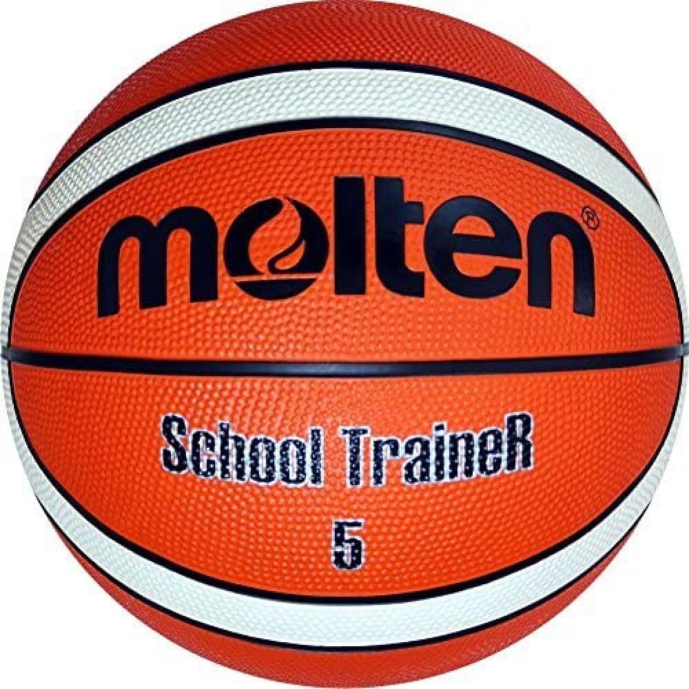 Basketbola bumba Molten BG5-ST SchoolTraineR, gumijas, ar labu saķeri, 12 paneļi, oranža/Ivory, izmērs 5, 36 gab. iepakojumā