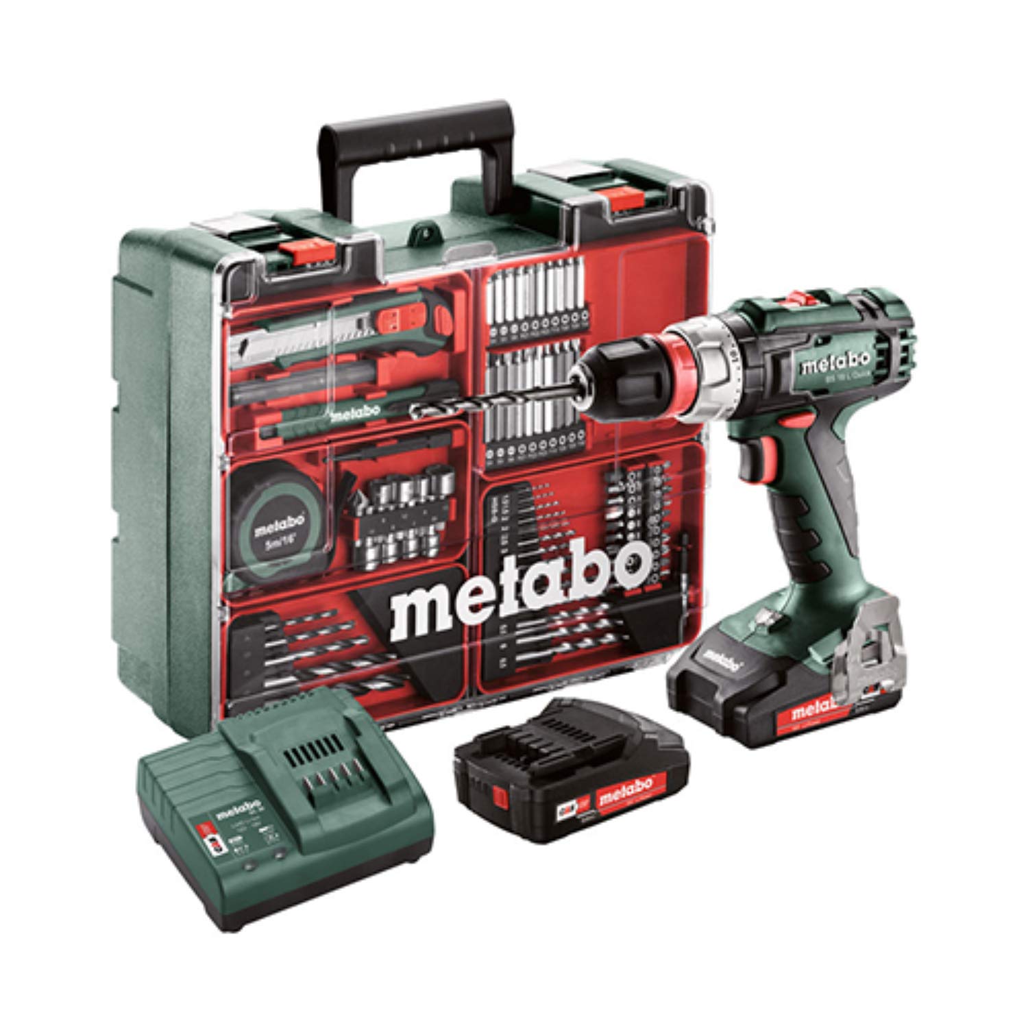 Metabo BS 18 L Quick Set - 18V cordless drill-screwdriver with 2x2.0Ah batteries and mobile workshop, model 602320870.