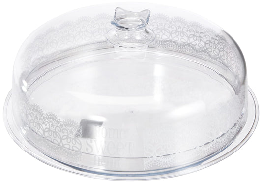 Cosmoplast S.P.A 6425 kūku šķīvis - 26 cm, caurspīdīgs, Mix design, ideāls kūku pasniegšanai.