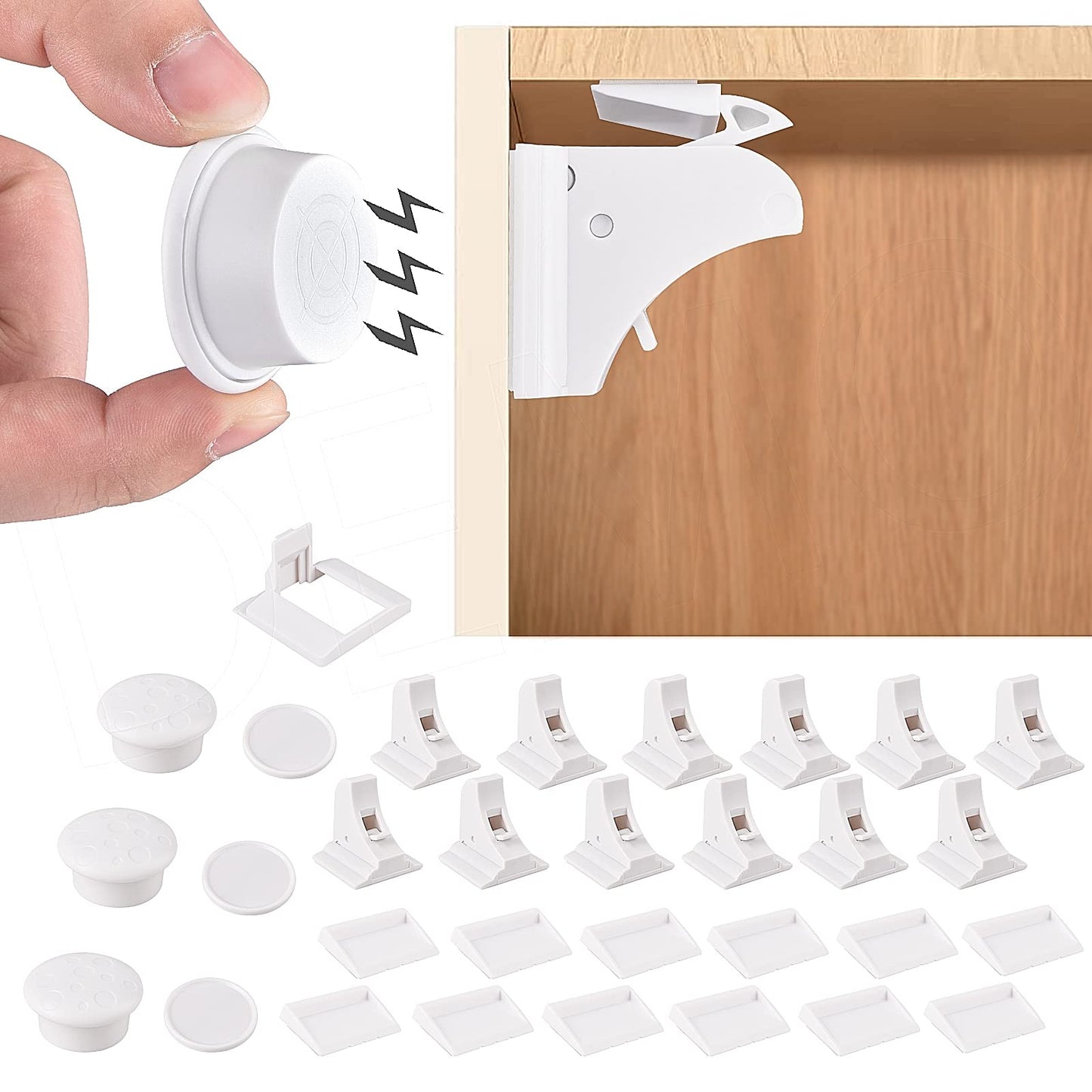 Bērnu drošības slēdzis skapim, magnētisks, 12 atvilktņu slēdži ar 3 atslēgām, bērnu drošība atvilktnēm, skapju drošība, mazuļu aizsardzība, magnētisks skapja slēdzis