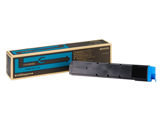 Kyocera TK-8305C Toner Cartridge - Cyan, 15,000 pages yield, high-quality printing, compatible with Kyocera printers.