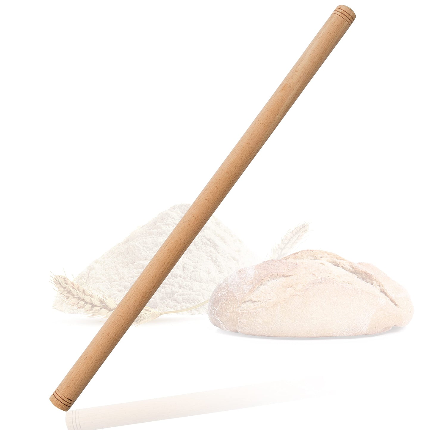 Turku mīklas rullītis spar-home, 60x2.5cm, tradicionāla ar rokām darināta dižskābarža koka oklava