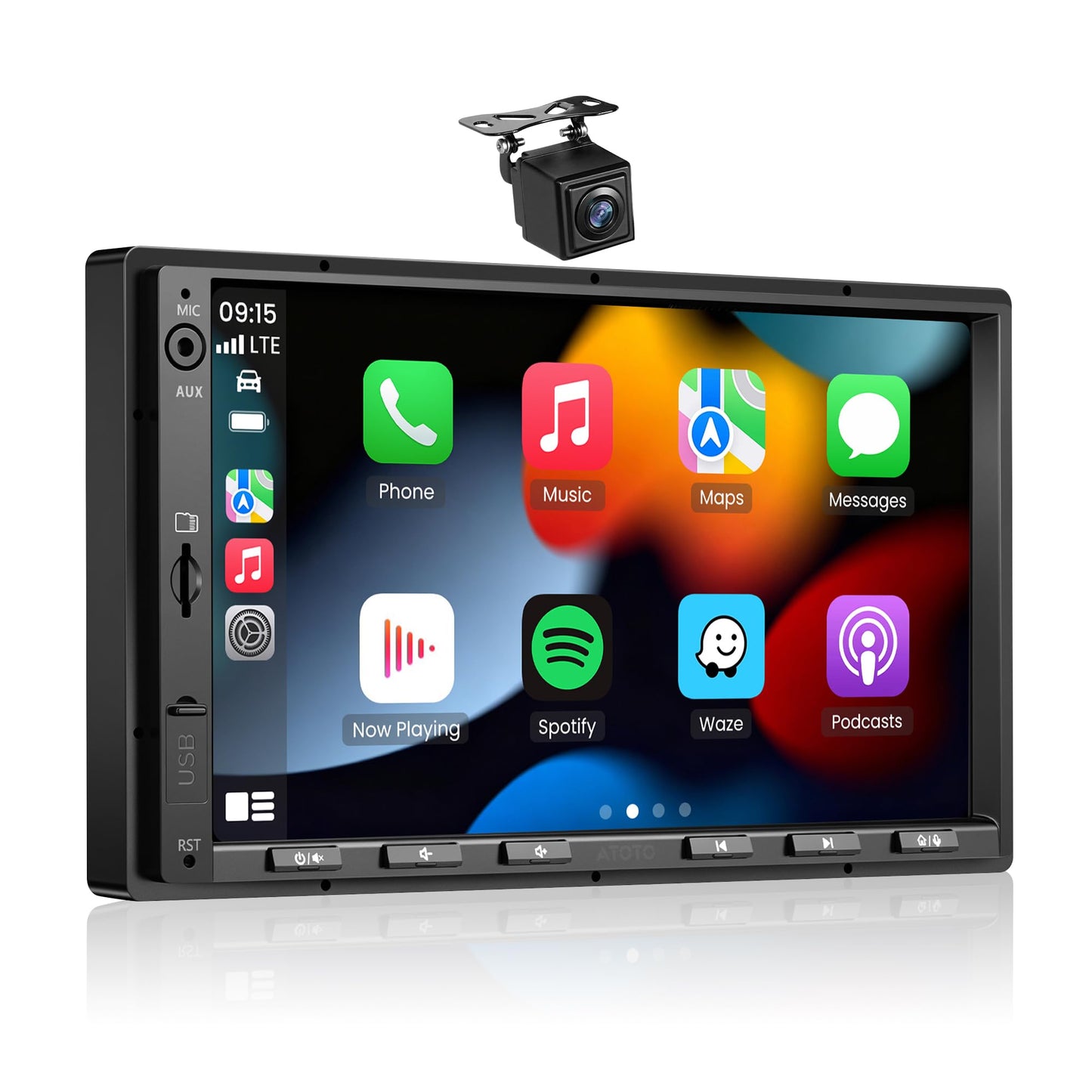 ATOTO F7WE 7 collu dubultā DIN autoradio ar bezvadu CarPlay un Android Auto