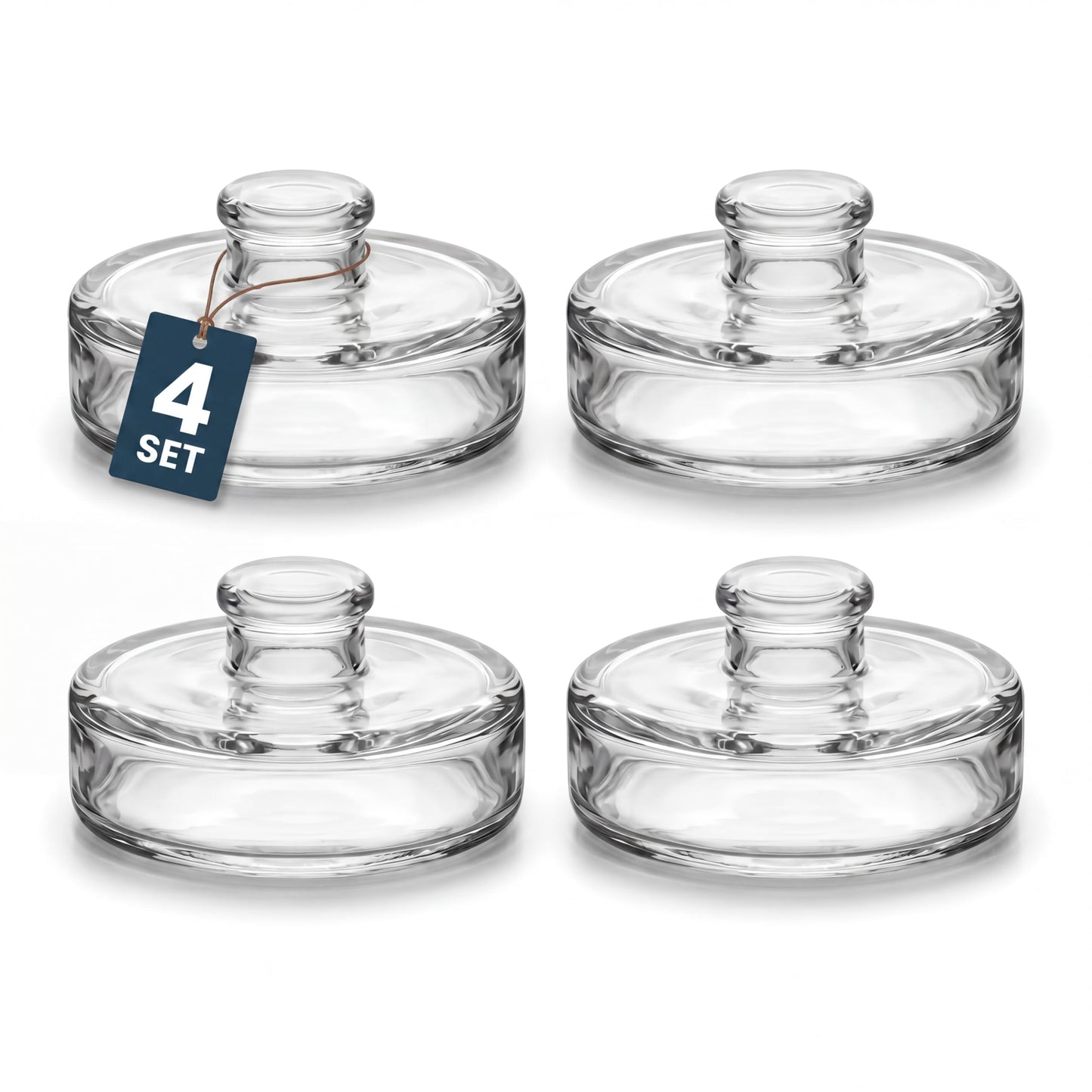 Fermentācijas svari HOMELYN 4 gab. ⌀7 cm | stikla svari skābēšanai | ideālai kāpostu, kimči un citu produktu fermentēšanai