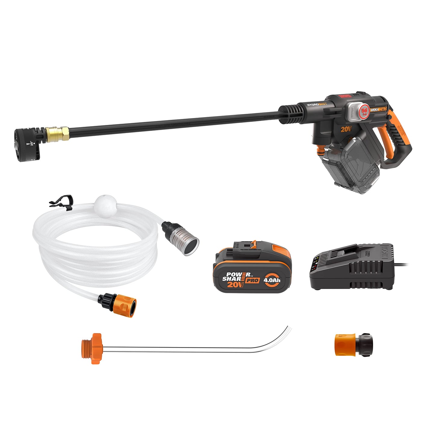Akumulatora augstspiediena mazgātājs WORX WG633E Hydroshot 20V, max. 56 Bar