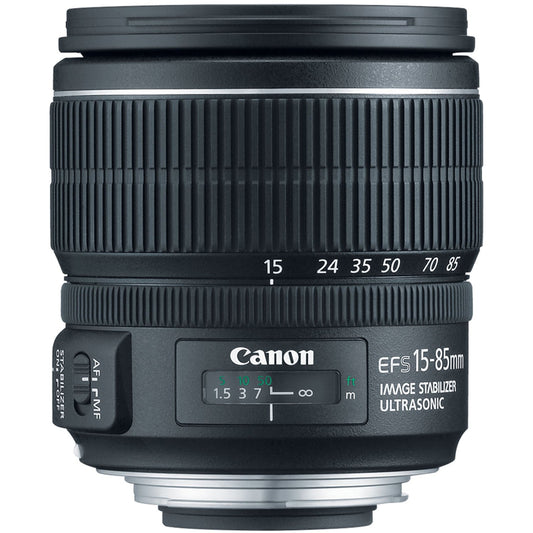 6. Canon EF-S 15-85mm F3.5-5.6 IS USM objektīvs, melns