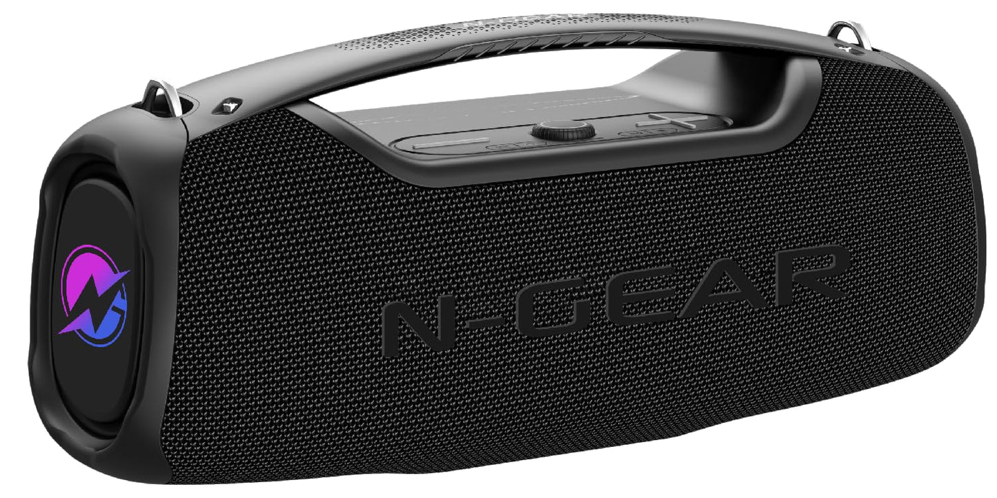 N-Gear NRG 500 - Bluetooth skaļrunis āra, portatīva ballīšu kaste ar skaņas un gaismas ballīšu sistēmu, Bluetooth kaste ar mikrofonu, 500 vatu mūzikas kaste Bluetooth ūdensizturīga 8 stundu spēles laiks basu pastiprinājums