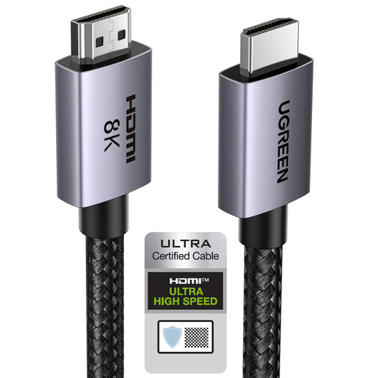 HDMI kabelis UGREEN HDMI 2.1, 8K@60Hz, 4K@240Hz, HDMI sertificēts, 48Gbps, 2M