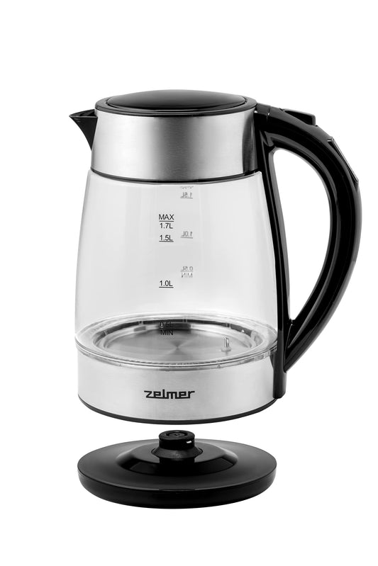 Zelmer ZCK8026 ūdens vārītājs - temperatūras regulēšana, 2200W, augstas kvalitātes plastmasa, karstumizturīgs stikls, 170ml