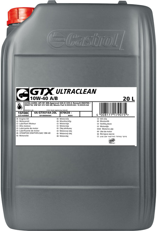 Castrol GTX ULTRACLEAN 10W-40 A/B, 20 litri