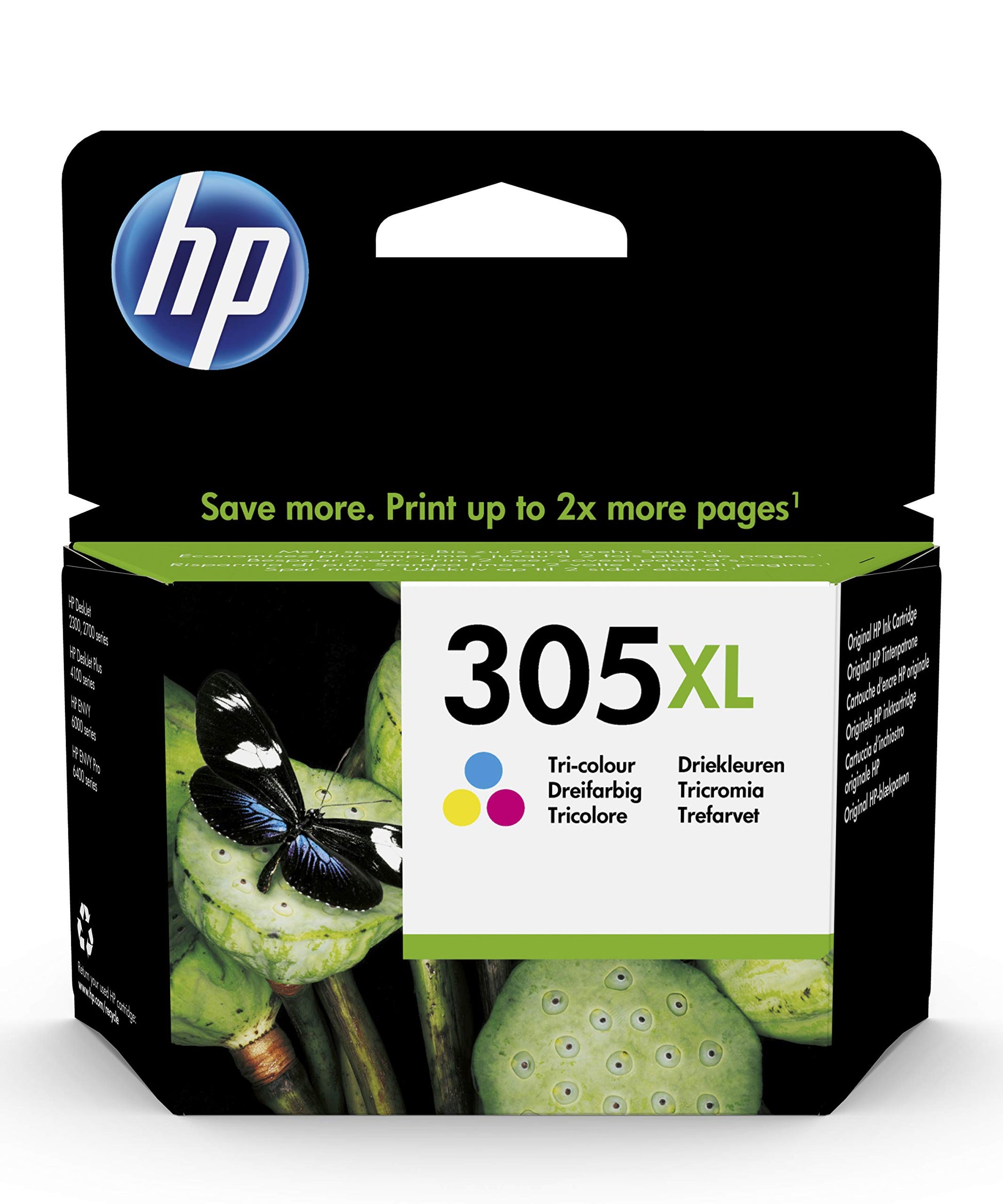 HP 305XL Original High-Capacity Color Ink Cartridge - Compatible with DeskJet 27xx, 41xx, ENVY 60xx, 64xx (1 pack)