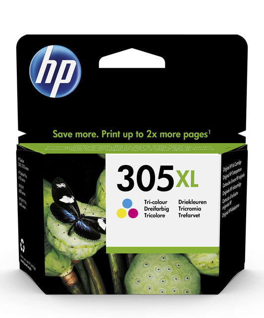 HP 305XL Original High-Capacity Color Ink Cartridge - Compatible with DeskJet 27xx, 41xx, ENVY 60xx, 64xx (1 pack)
