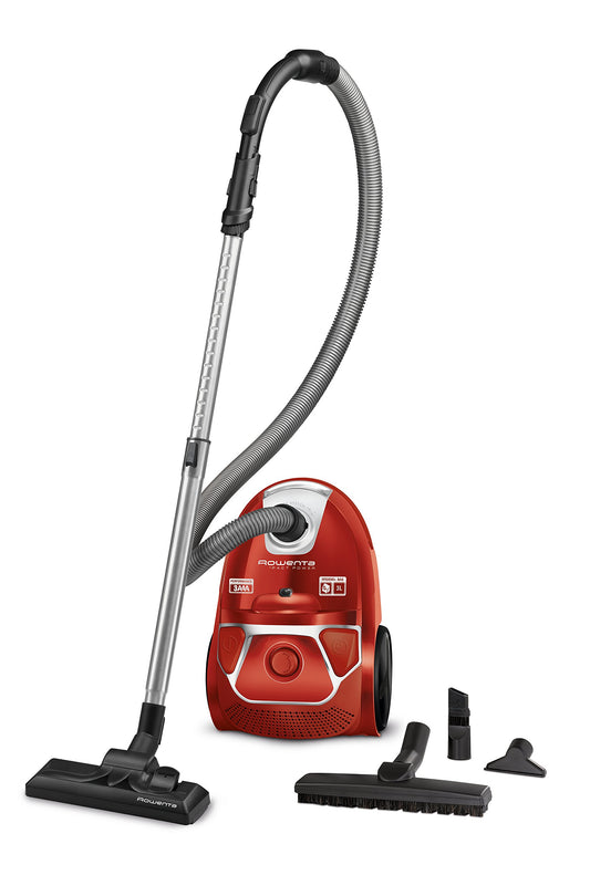 Rowenta Compact Power putekļsūcējs - 750W, 3L tilpums, 2-in-1 uzgalis, piemērots visiem grīdas segumiem, kompakts, sarkans