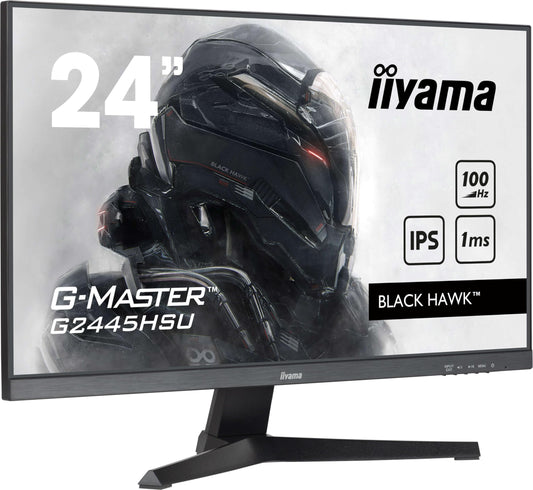 iiyama G-Master Black Hawk G2445HSU-B2 - 24" Full-HD IPS gaming monitor, 1ms response, HDMI, DP, USB2.0, Adaptive Sync, black
