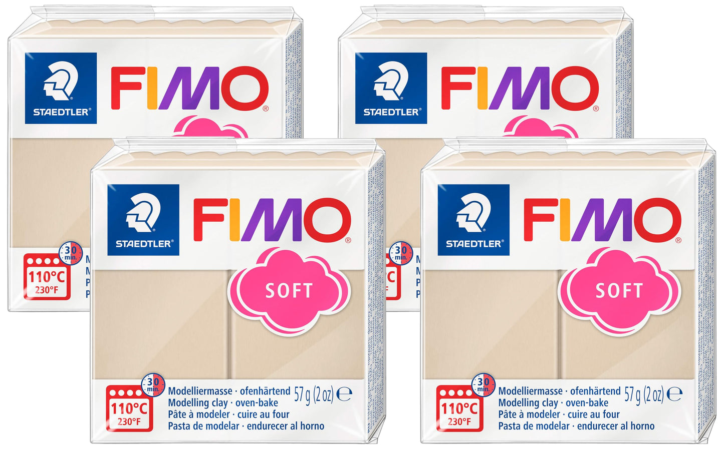 Māla masa STAEDTLER FIMO Soft 8020-70, sahara, 57 g, 4 gab.