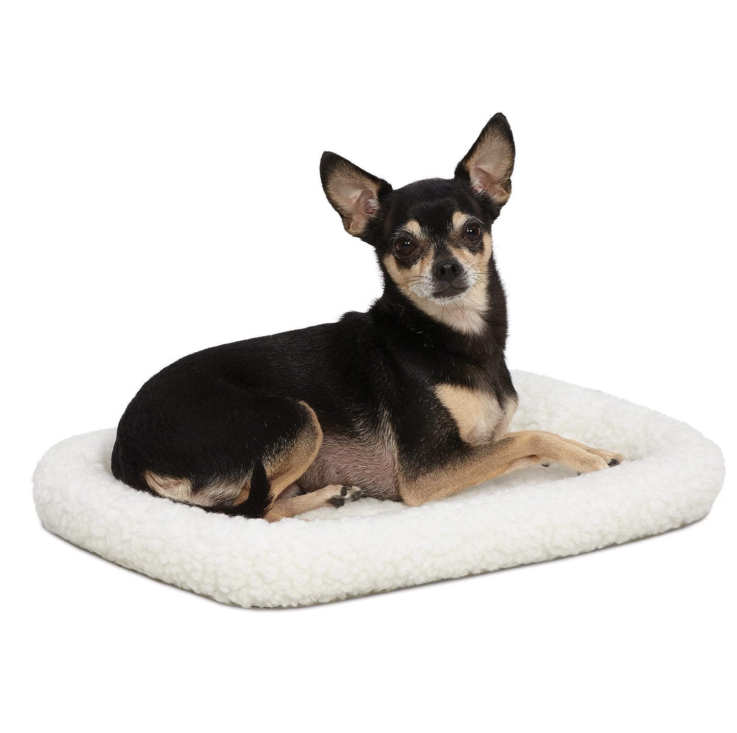 MidWest Homes for Pets QuietTime XXS suņu gulta, balts flīsa malas polsterējums, īpaši mīksta, mazgājama veļasmašīnā, der 46 cm transporta būrīšiem, maziem suņiem un kaķiem