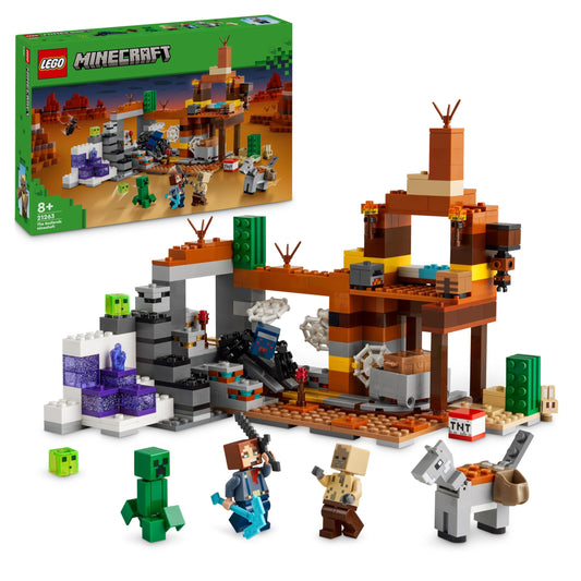 LEGO Minecraft Raktuves Badlands - Building set for ages 8+, adventure toy for boys and girls, perfect birthday gift 21263.