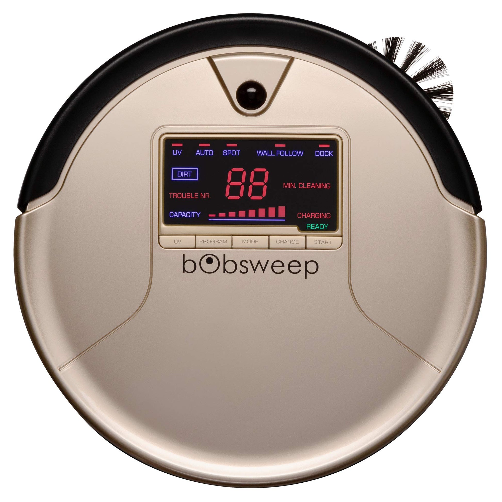 bObsweep PetHair - šampanieša krāsas robots-putekļsūcējs un mops ar jaudīgu suņu matu tīrīšanu