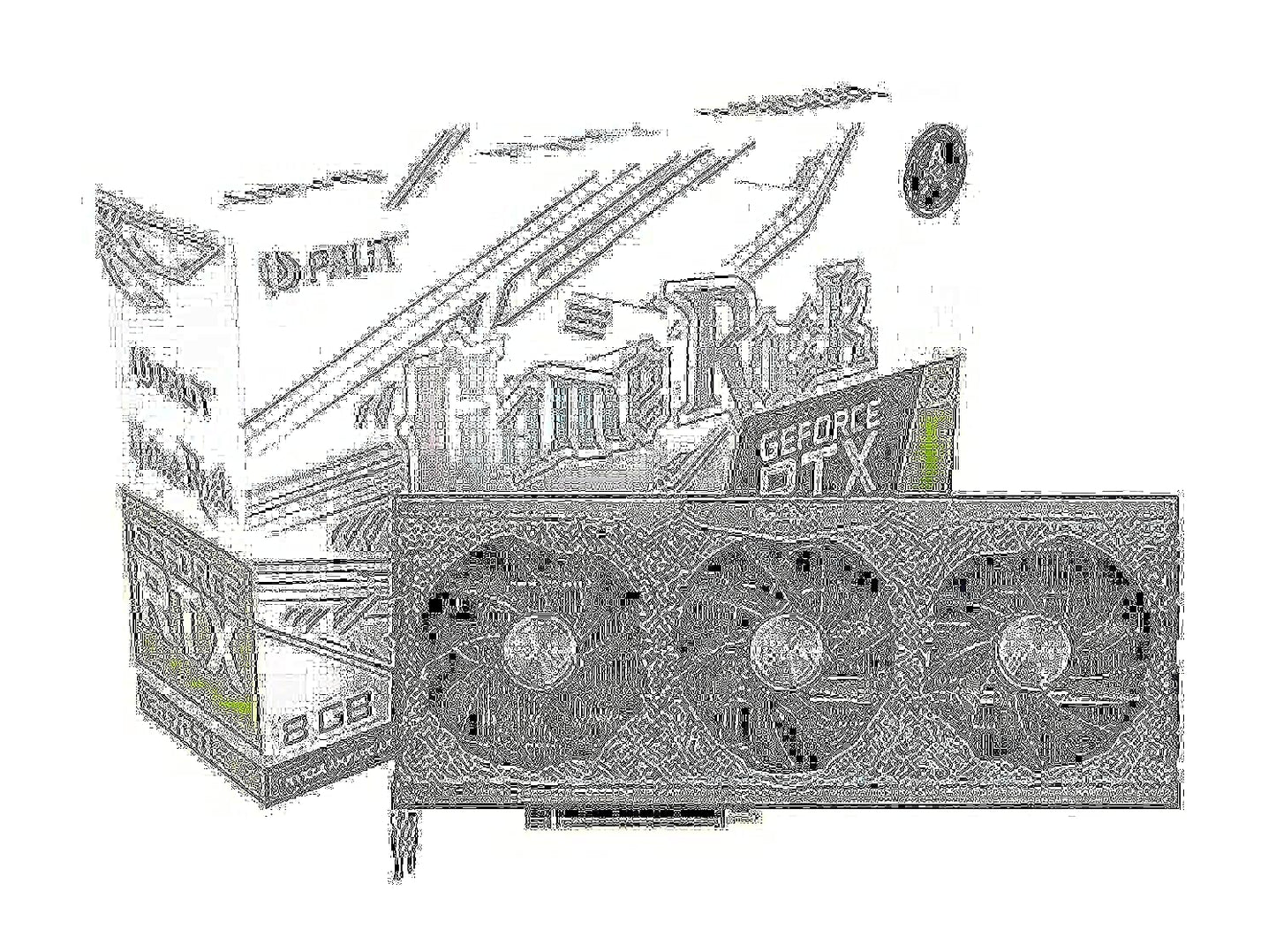 Palit RTX3070Ti Gamerock 8 GB - Black, single size, high-performance graphics card for gaming and creative tasks.