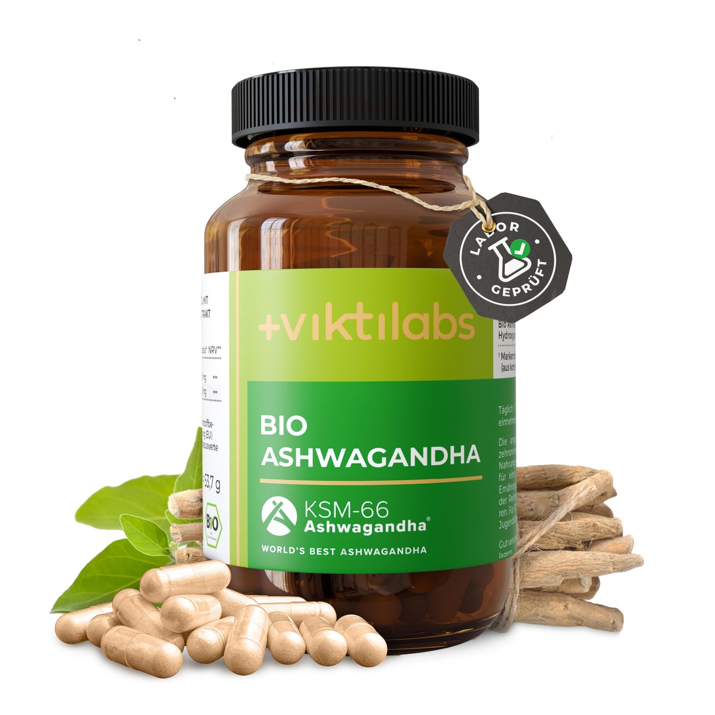 Ašvagandas kapsulas BIO Ashwagandha – 500 mg bioloģisks ašvagandas ekstrakts – augstākā kvalitāte