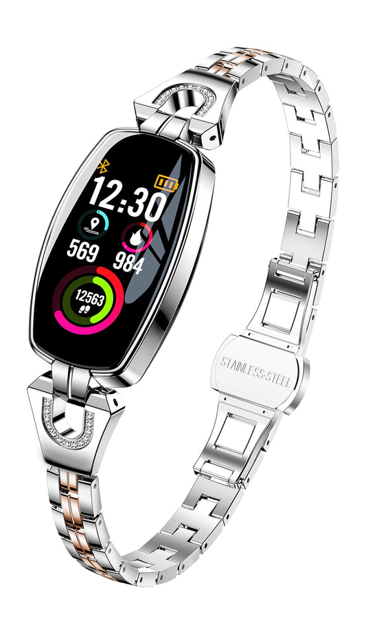 i-Bike CB-1017 - Color display smartwatch for adults, silver, features fitness tracking and notifications.