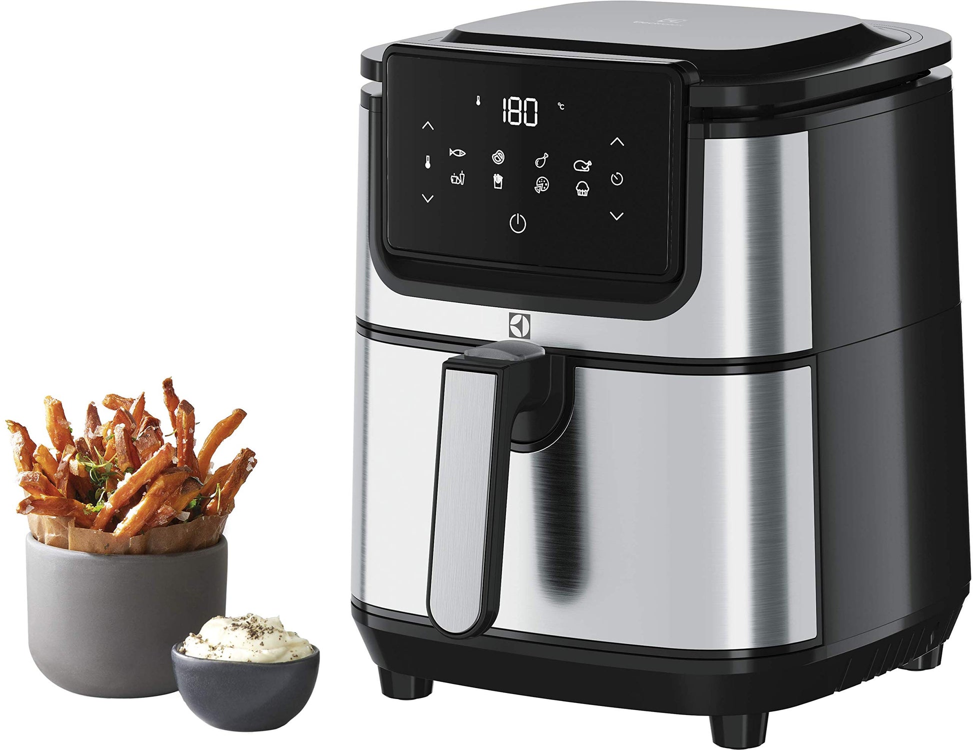 Electrolux E6AF1-4ST gaisa fritieris - 8 gatavošanas programmas, 1500 W jauda, veselīgai virtuvei