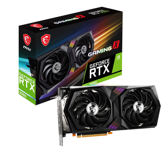 MSI Gaming GeForce RTX 3060 - 12GB GDDR6, 192-Bit, HDMI/DP, Twin-Frozr cooling, RGB lighting, PCIe 4, OC performance.