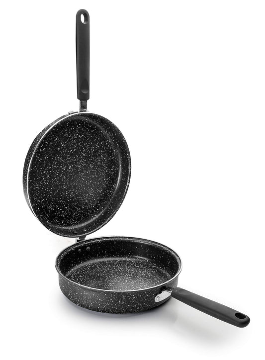 Ibili 441020 omletes panna Natura - 20 cm black aluminum frying pan, non-stick surface, ideal for omelets.