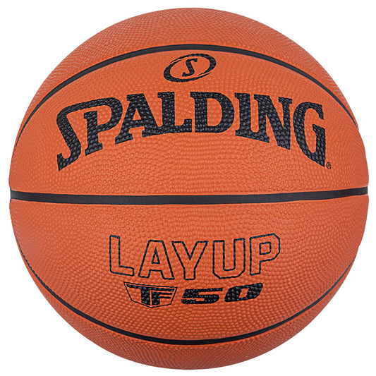 Basketbola bumba Spalding TF-50, klasiska krāsa, 5. izmērs, iesācējiem, gumijas, āra, neslīdoša, ļoti izturīga, neuzpūsta