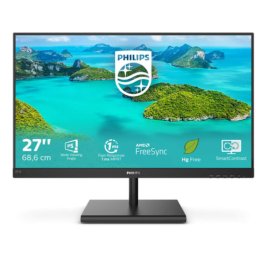 PHILIPS 271E1SD - 27" FHD monitor, FreeSync, 1920x1080, 75 Hz, VGA, DVI, HDMI, sleek black design