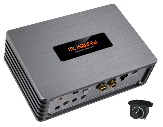 MUSWAY TWO100 2 kanālu SCS Class D pastiprinātājs no MX sērijas ar 400W RMS