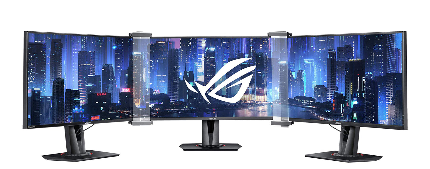 ASUS ROG Bezel Free Kit ABF01 - Closes gaps between screens, fits monitors up to 27 inches, easy installation for gaming setups.