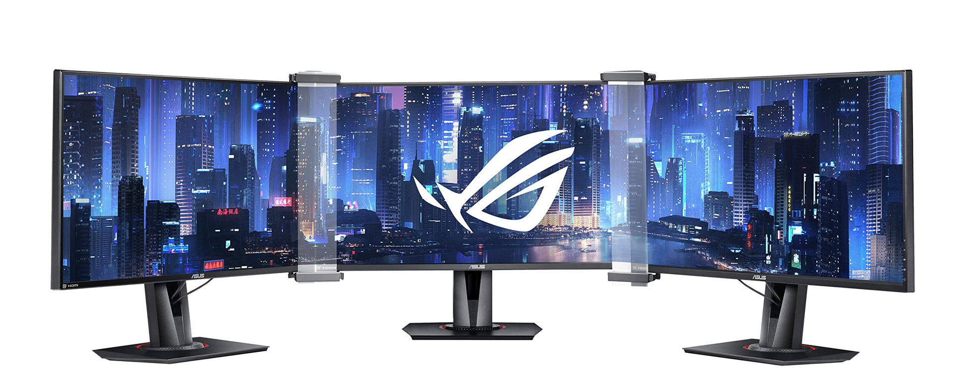 ASUS ROG Bezel Free Kit ABF01 - Closes gaps between screens, fits monitors up to 27 inches, easy installation for gaming setups.