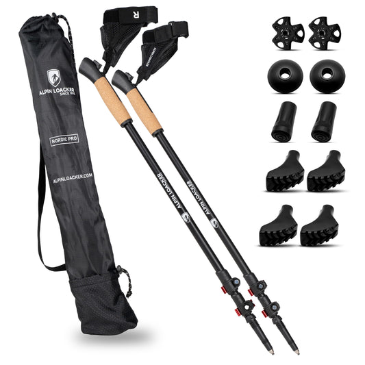 ALPIN LOACKER vieglās Nordic walking nūjas sievietēm un vīriešiem | trekinga nūjas asfaltam un kalnu sportam