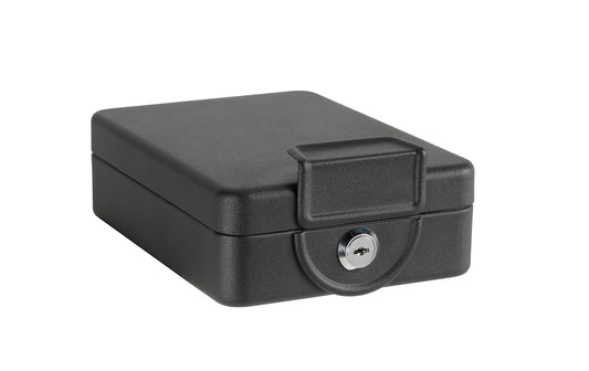 ARREGUI Private C9327 pieskrūvējama naudas kase ar iebīdāmu rāmi stiprināšanai zem galda vai plaukta, naudas kaste ar atslēgu, melna, 16 cm plata