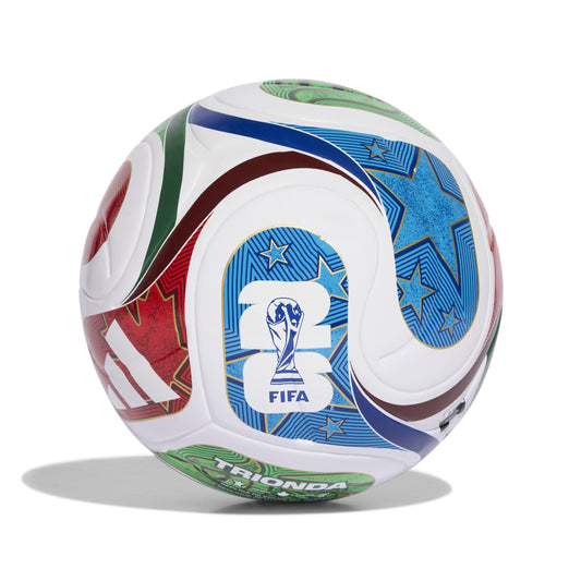 Futbola bumba adidas Unisex FIFA World Cup 26 Trionda League, balta/Team royal Blue/solar Blue/Power red, 5. izmērs